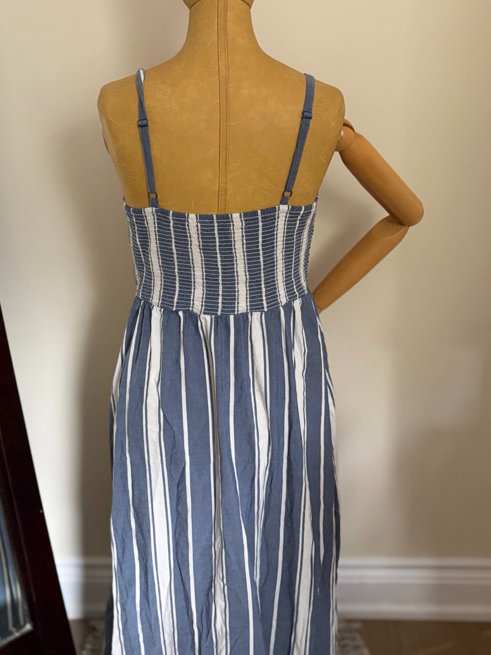 OLD NAVY Smocked Fit & Flare Striped Cami Midi Dress (M) - Picture 3 of 6